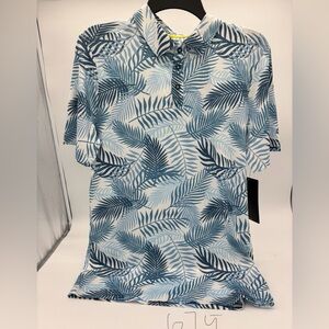 RBX golf‎ men’s polo NWT Sz small Hawaiian blue print